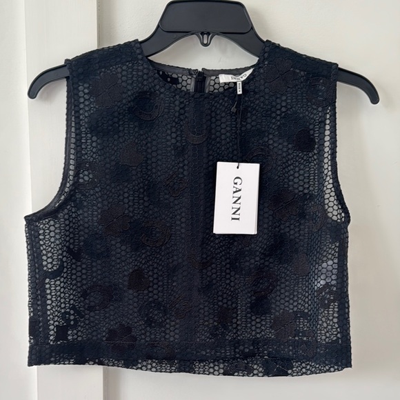 NWT Ganni Black Top Size XS - Picture 2 of 10